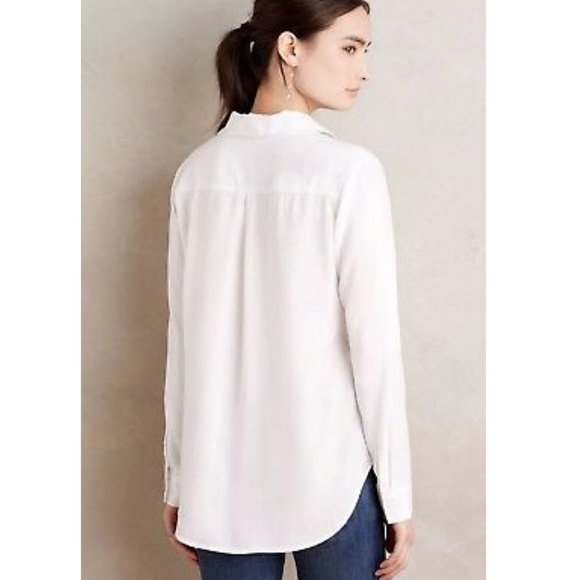 Anthropologie Cloth & Stone Natural Indigo shabori tie dye Lace-Up Henley Blouse - Picture 11 of 16